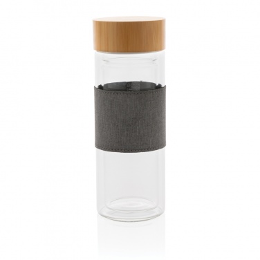 Logo trade advertising products image of: Impact double wall borosilicate glass bottle