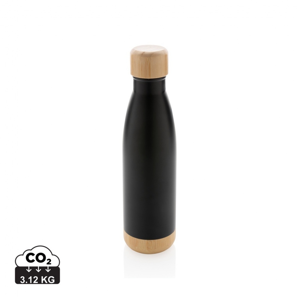 Logotrade corporate gifts photo of: Vacuum stainless steel bottle with bamboo lid and bottom