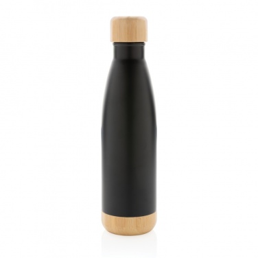 Logotrade promotional items photo of: Vacuum stainless steel bottle with bamboo lid and bottom
