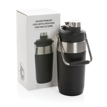 Logo trade advertising products image of: Vacuum stainless steel dual function lid bottle 500ml