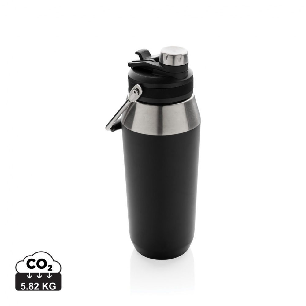Logo trade promotional merchandise picture of: Vacuum stainless steel dual function lid bottle 1L
