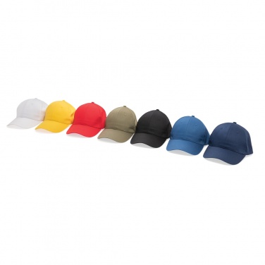 Logo trade promotional merchandise image of: Impact 6 panel 190gr Recycled cotton cap with AWARE™ tracer