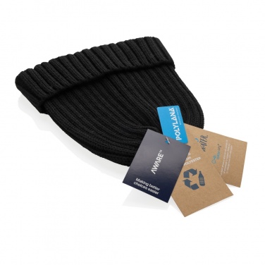Logo trade advertising products image of: Kennedi AWARE™ Polylana® beanie with large rib