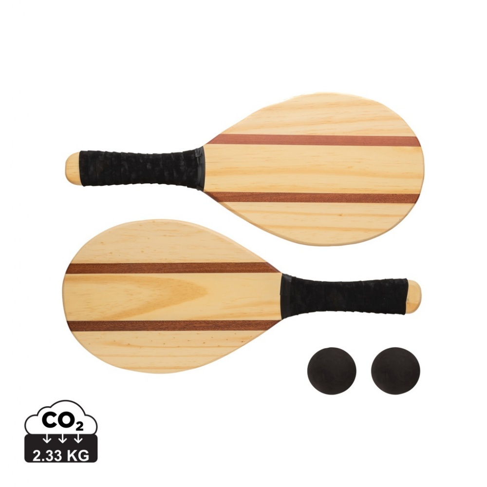 Logo trade corporate gift photo of: Wooden frescobol tennis set