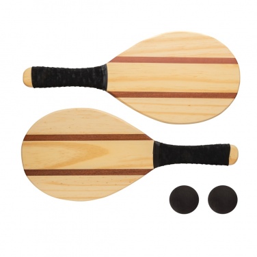 Logo trade promotional giveaways image of: Wooden frescobol tennis set