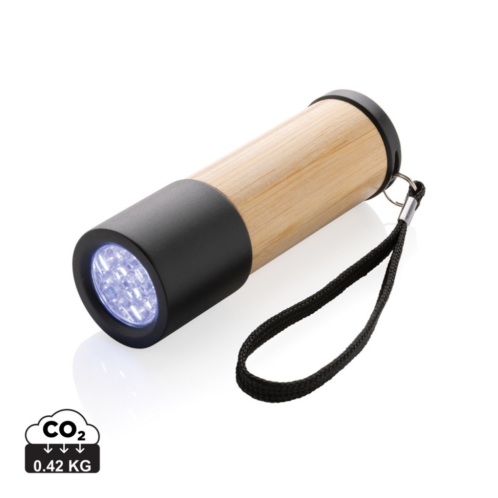 Logo trade business gift photo of: Bamboo and RCS certfied recycled plastic torch