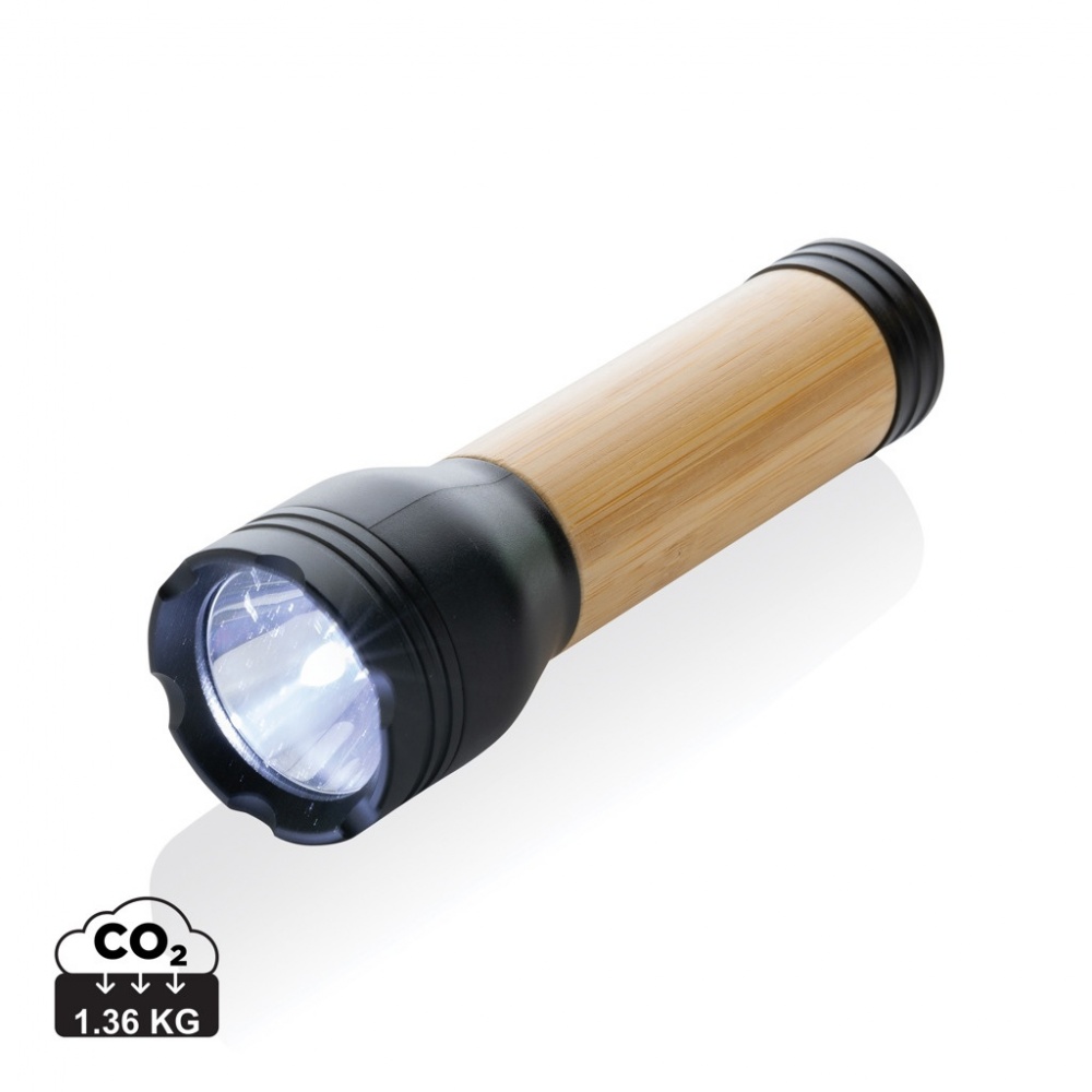 Logo trade advertising product photo of: Lucid 3W RCS certified recycled plastic & bamboo torch