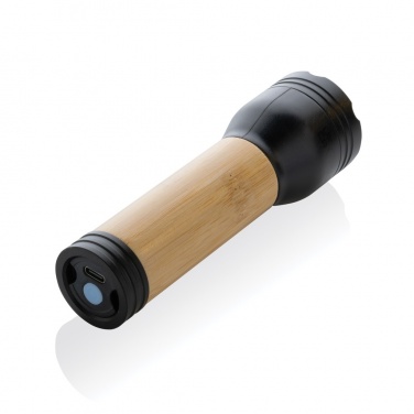Logo trade corporate gifts image of: Lucid 3W RCS certified recycled plastic & bamboo torch