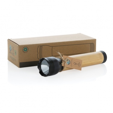Logo trade promotional product photo of: Lucid 5W RCS certified recycled plastic & bamboo torch
