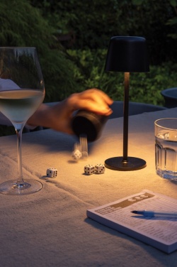 Logo trade promotional gifts image of: Zenic RCS recycled plastic USB re-chargable table lamp