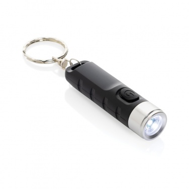 Logotrade promotional product picture of: Globix RCS recycled plastic USB re-chargeable keychain torch