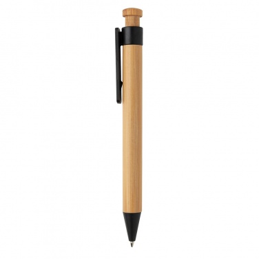 Logo trade promotional product photo of: Bamboo pen with wheatstraw clip