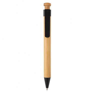 Logo trade business gift photo of: Bamboo pen with wheatstraw clip