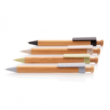 Logotrade promotional item picture of: Bamboo pen with wheatstraw clip