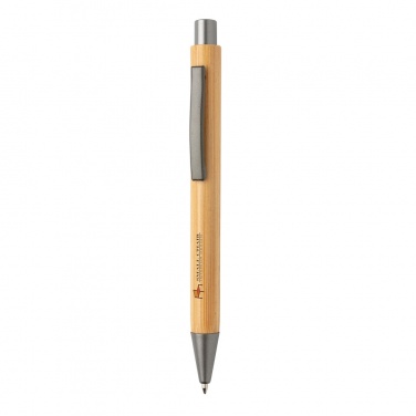 Logo trade business gifts image of: Slim design bamboo pen