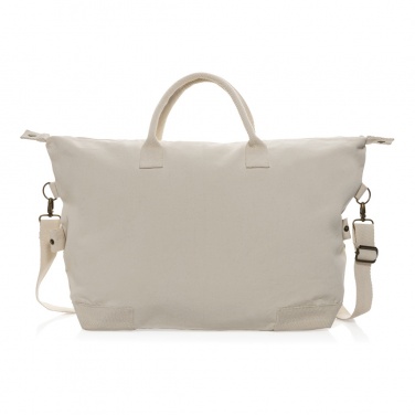 Logo trade business gift photo of: Kezar AWARE™ 500 gsm recycled canvas deluxe weekend bag