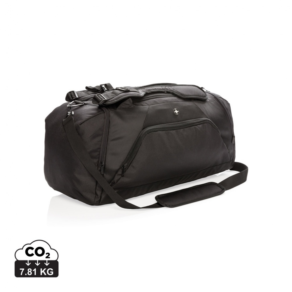 Logotrade promotional products photo of: Swiss Peak RFID sports duffel & backpack