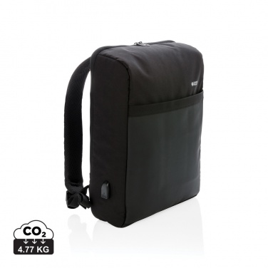 Logotrade promotional giveaway image of: Swiss Peak 15" anti-theft RFID & USB backpack PVC free