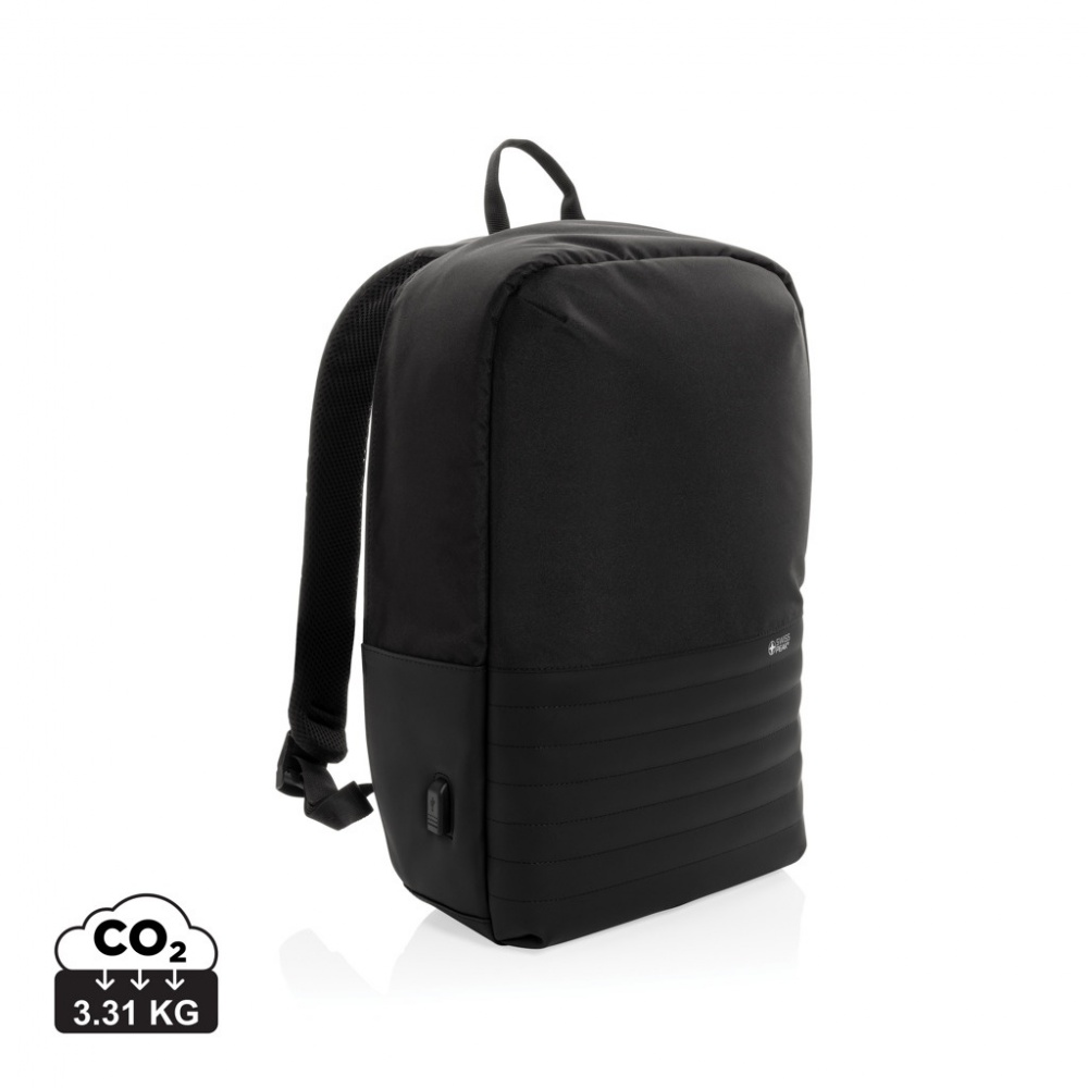 Logo trade promotional merchandise picture of: Swiss Peak AWARE™ RFID anti-theft 15.6'' laptop backpack