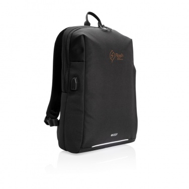 Logotrade promotional gift picture of: Swiss Peak AWARE™ RFID and USB A laptop backpack