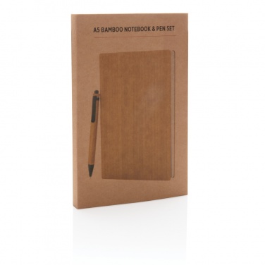 Logotrade advertising product image of: A5 Bamboo notebook & pen set