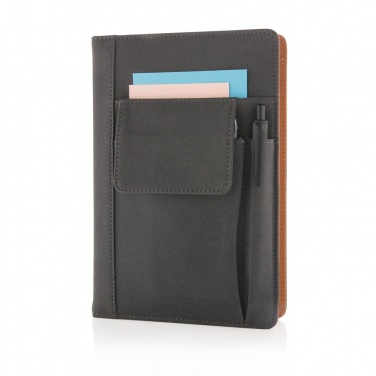 Logo trade business gift photo of: Notebook with phone pocket