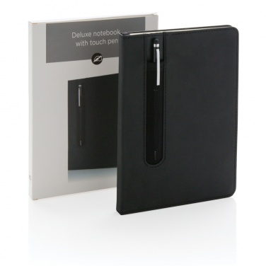 Logo trade corporate gift photo of: Standard hardcover PU A5 notebook with stylus pen