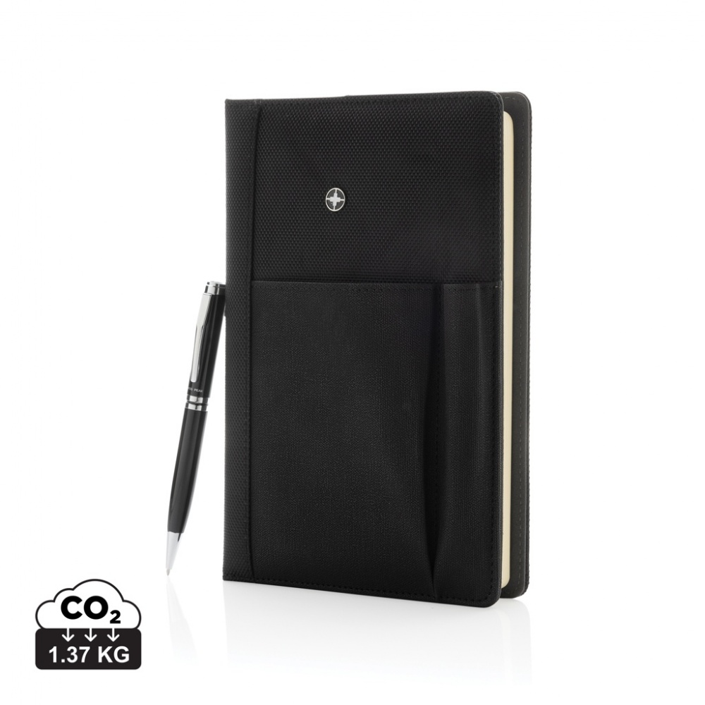 Logotrade promotional product image of: Refillable notebook and pen set