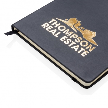 Logo trade promotional merchandise photo of: Deluxe hardcover PU A5 notebook