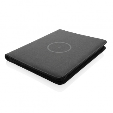 Logotrade promotional items photo of: Air 5W wireless charging portfolio A4 w/ 5000 mAh powerbank
