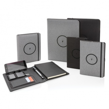 Logotrade corporate gift picture of: Air 5W wireless charging portfolio A4 w/ 5000 mAh powerbank