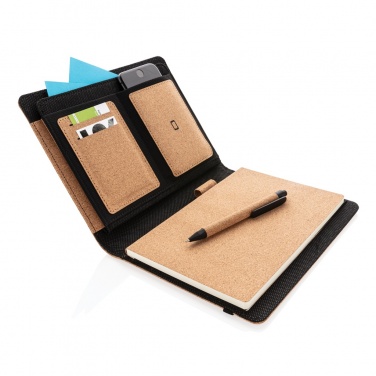 Logotrade advertising products photo of: Deluxe cork portfolio A5 with pen