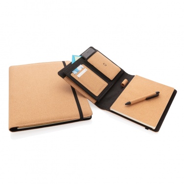 Logo trade promotional gifts picture of: Deluxe cork portfolio A4 with pen