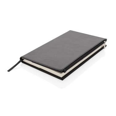 Logo trade promotional merchandise image of: Swiss Peak A5 PU notebook with zipper pocket