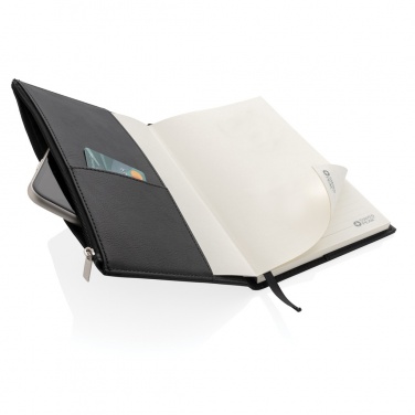 Logotrade promotional giveaway picture of: Swiss Peak A5 PU notebook with zipper pocket
