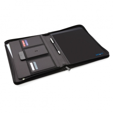 Logo trade promotional giveaways picture of: Impact AWARE™ RPET A4 portfolio with zipper