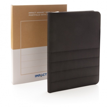 Logo trade promotional merchandise image of: Impact AWARE™ RPET A4 portfolio with zipper