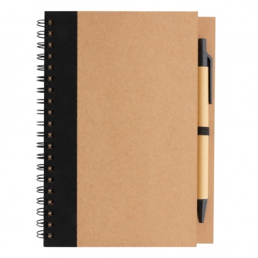 Logo trade promotional giveaways picture of: Kraft spiral notebook with pen
