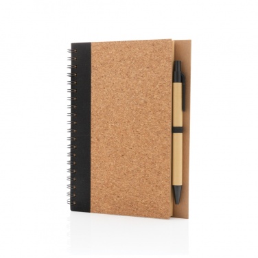 Logo trade promotional product photo of: Cork spiral notebook with pen
