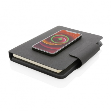 Logo trade advertising product photo of: Artic Magnetic 10W wireless charging A5 notebook