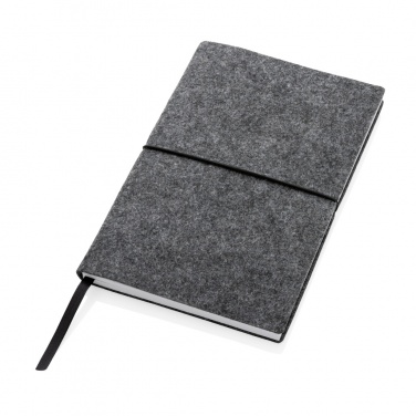 Logotrade promotional gift picture of: GRS certified recycled felt A5 softcover notebook