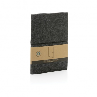 Logotrade promotional product image of: GRS certified recycled felt A5 softcover notebook