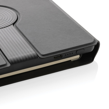Logo trade promotional gifts picture of: Swiss Peak RCS rePU notebook with 2-in-1 wireless charger