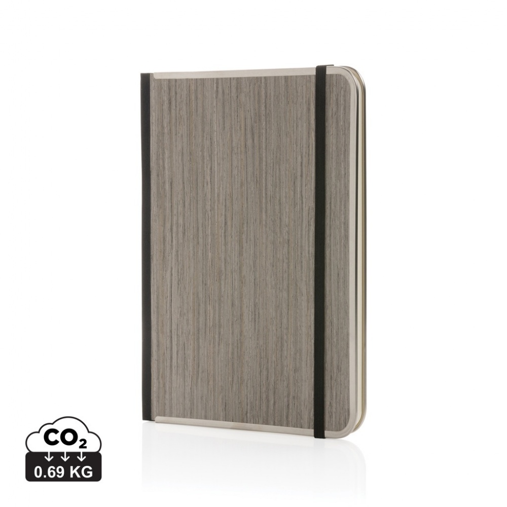Logotrade corporate gift picture of: Treeline A5 wooden cover deluxe notebook