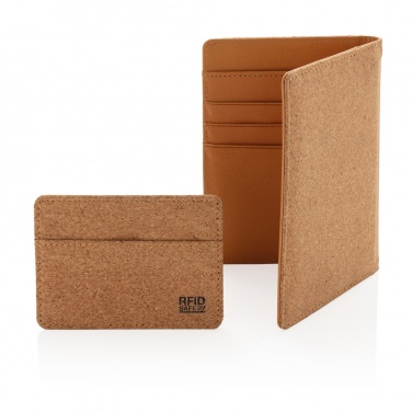 Logo trade business gifts image of: Cork secure RFID passport cover