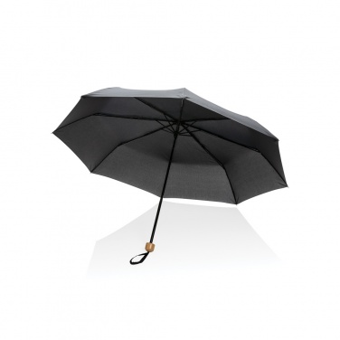 Logotrade advertising products photo of: 20.5" Impact AWARE™ RPET 190T Pongee bamboo mini umbrella