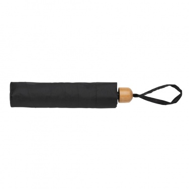 Logotrade corporate gift image of: 20.5" Impact AWARE™ RPET 190T Pongee bamboo mini umbrella