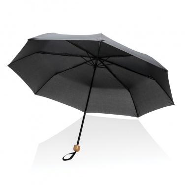 Logo trade promotional items image of: 20.5" Impact AWARE™ RPET 190T Pongee bamboo mini umbrella