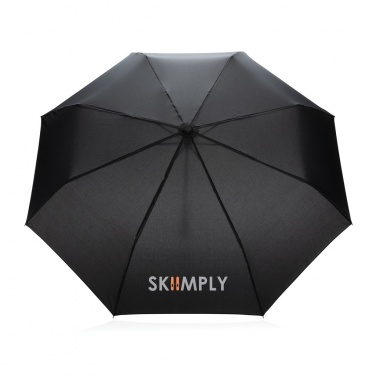 Logo trade promotional giveaways image of: 20.5" Impact AWARE™ RPET 190T Pongee bamboo mini umbrella