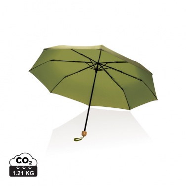 Logo trade promotional merchandise picture of: 20.5" Impact AWARE™ RPET 190T Pongee bamboo mini umbrella